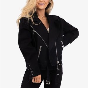NWT Kittenish Black oversized Jean Jacket